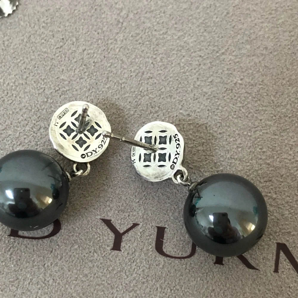 🔴Authentic DAVID YURMAN Vintage Hematite Drop Earrings 🔴♥️ - Picture 5 of 11